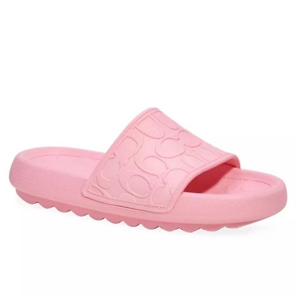 - Coach Obi Rubber 
Flower Pink  Slides Sandals Flip Flop New in Box size 7 - Picture 2 of 10